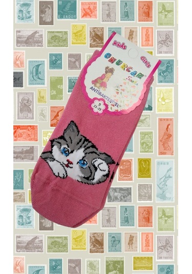 Shopiolog Kedi Desenli Çocuk Çorabı 4'lü Set