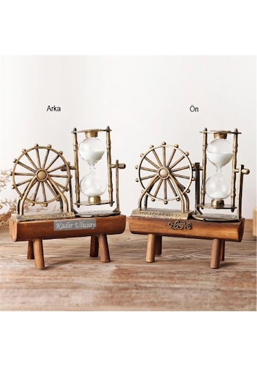 Kişiye Özel Dekoratif Dönme Dolap Kum Saati