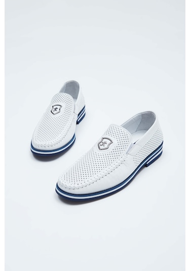 Tamer Tanca Erkek Hakiki Deri Beyaz Casual Ayakkabı 383 3345 Ev Erk Ayk Y19 Beyaz Bsk Beyaz