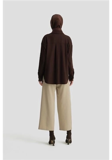 Armine Beli Apoletli Palazzo Pantolon 24kh2722 Bej Bej