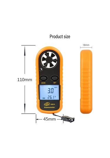 Conventions1 Dijital Anemometre Rüzgar Hızı Mini Hava Hızı Hava