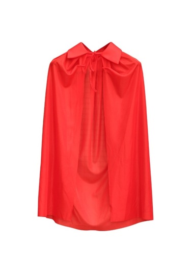 Kırmızı Renk Yakalı Pelerin Çocuk Boy 90 Cm Karışık Renk