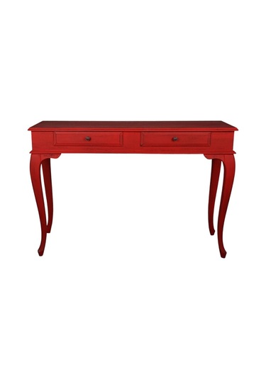 Roys Ahşap 100 Cm Çekmeceli Kırmızı Eskitme  Dresuar Kırmızı