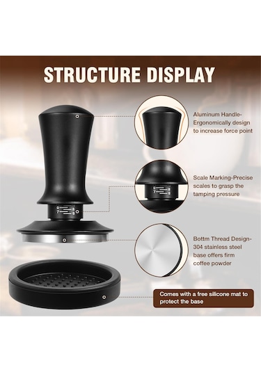 51mm Espresso Tamper Ve Karıştırıcı Seti, Espresso Kahve Tamper Diğer