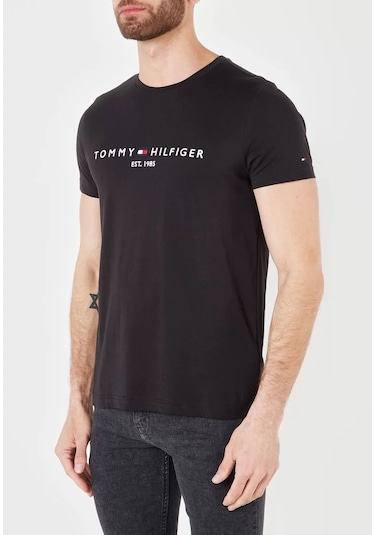 Tommy Hilfiger Sıfır Yaka Erkek T-shirt Koyu Lacivert