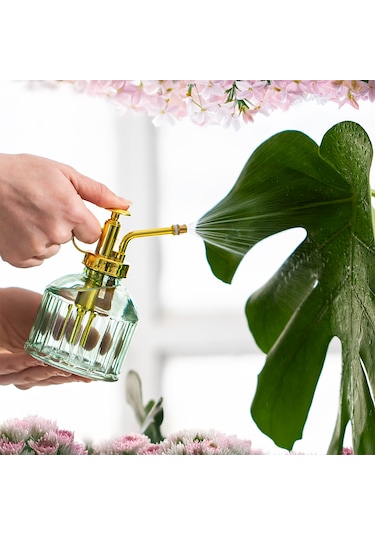 Perotti 15733 2li Yeşil Vintage Cam Bitki Sulama Şişesi Sulama Ka