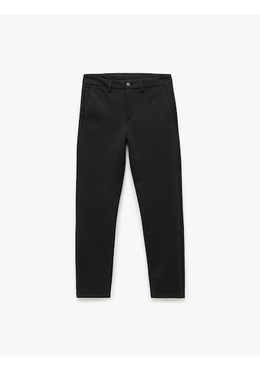 Koton Cep Detaylı Düğmeli Slim Fit Kumaş Pantolon Siyah 6wam40005hk Siyah