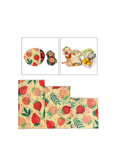 Suntek Ekmek Sarma Için Balmumu Gıda Sargıları Sıfır Atık Çilek