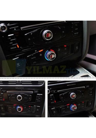 Audi S Logo Joystick Klima Teyp Düğme Damla Silikon Sticker 18 x 18 mm 4 Adet