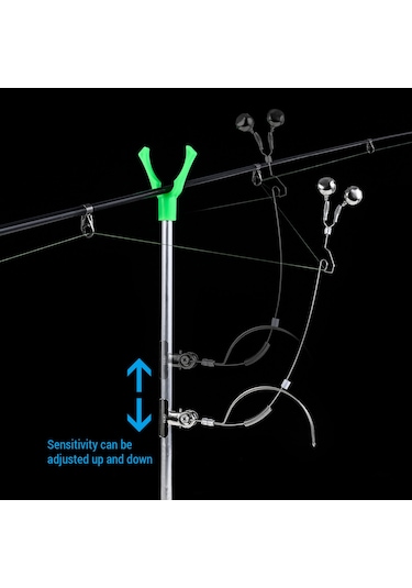 Paslanmaz Çelik Balıkçılık Isırığı Alarmı Gece Balıkçılık Olta Yemi Alarmı İkili Zillerle