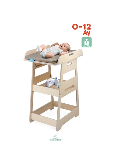 Bebek Alt Değiştirme Kulesi Baby Changing Tower Natural