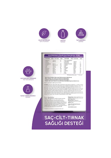 Vitabiotics Perfectil Skin Hair Nails Cilt Saç Tırnak Güçlendirici 30 Tablet