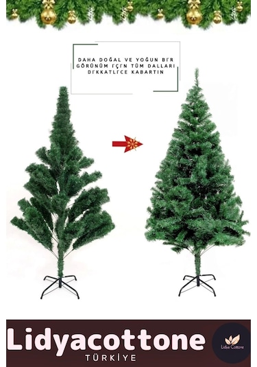 Noel Paketi Kutu Süsleme Seti Yılbaşı Çam Ağacı Renkli Işığı Yeni Yıl Dekorasyon Kutlama 90cm 80 Dal Standart