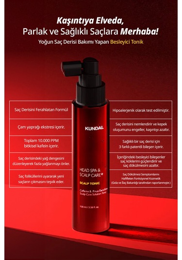 Kundal Scalp Kafein İçerikli Dökülme Karşıtı Saç Derisi Güçlendirici Tonik 100 ML
