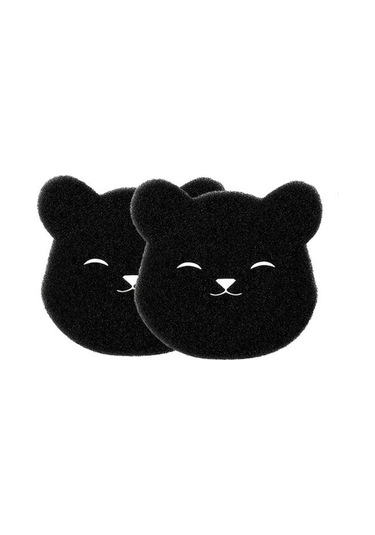 2 Adet Evcil Hayvan Tüy Temizleyici Çamaşır Yeniden Kullanılabilir Lint Temizleyici Sünger Karikatür Ayı Şeklinde Saç Yapıştırma Rulo Lint Toplayıcı Siyah Siyah