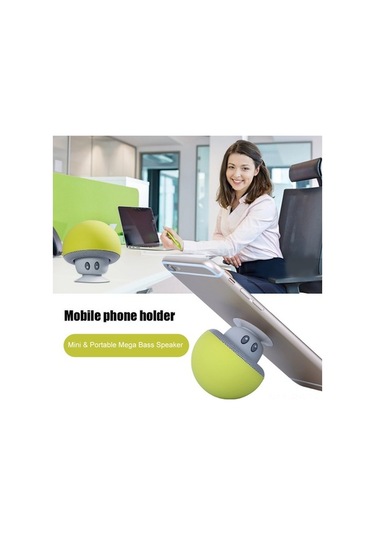 Mini Kablosuz Mantar Hoparlör: Mikrofonlu, Vantuzlu, Taşınabilir Subwoofer İle Akıllı Cihazlar İçin