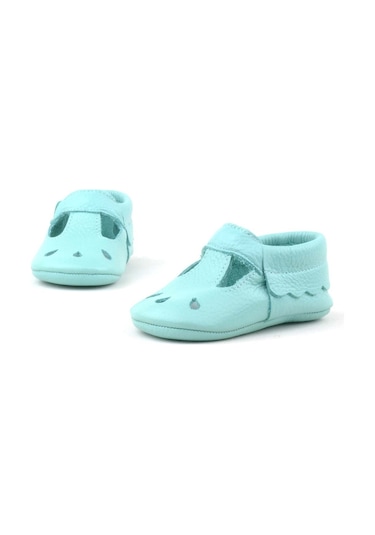 Hapshoe Kids Hakiki Deri Yeşil Lastikli Kız Bebek Patik Yeşil