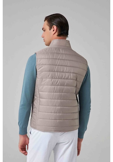 Ds Damat Regular Fit Gri Dik Yaka Elyaf Dolgulu Mevsimlik Fermuarlı Yelek Mont 7HF07ORT42611