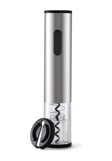 Usb Şarjlı Elektrikli Şarap Açıcı, Paslanmaz Çelik + Abs, 700mah Batarya, Hızlı Ve Hijyenik Kullanım Gümüş Gümüş