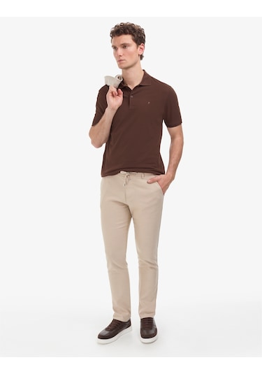 Pierre Cardin Erkek Koyu Kahverengi Tişört Basic 50325312-vr084