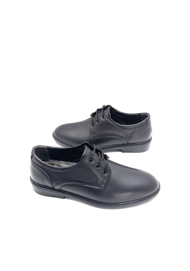 Hakiki Deri Ortopedik Hafif Yumuşak Büyük Numara Erkek Ayakkabı Siyah