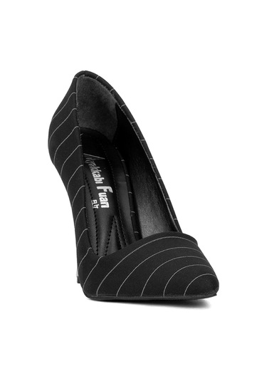 Elit Mst1920s Kadın Saten Stiletto Siyah Siyah