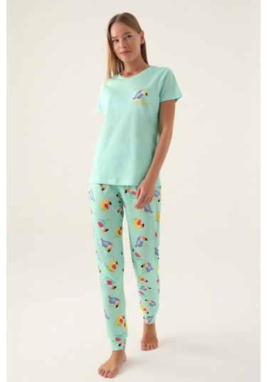 Roly Poly 3403 Callım Kadın Kısa Kol Pijama Takımı 001