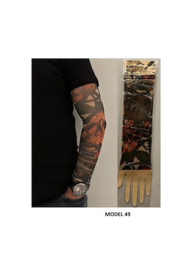 Giyilebilir Dövme 3 Çift 6 Adet Kol Çorap Dövmesi Sleeve Tattoo Set23