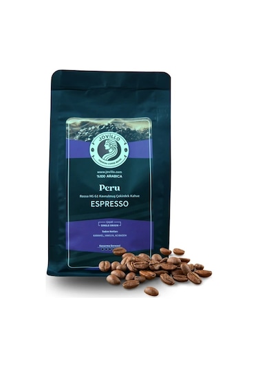 Peru Çekirdek Kahve Rossa Hg Gı, %100 Arabica, Espresso Için Özel Kavrulmuş 250g Çekirdek Kahve