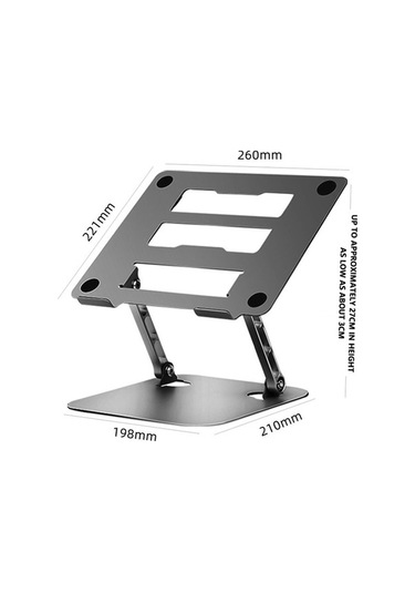 Ebitda Metal Katlanabilir Tablet Dizüstü Braketi, Ayarlanabilir İsı Dağılımı Standı, Gri