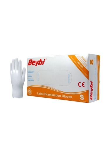 Beybi Latex Pudralı Muayene Eldiveni 100'lü