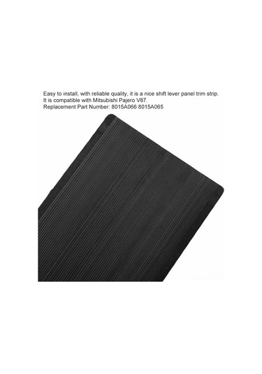 Ranyeek Mitsubishi Pajero V87 Vites Kolu Panel Kapak Lastik 8015a066 8015a065 Siyah Plastik 190x90mm Siyah