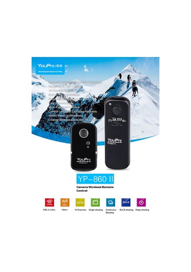 Xindoker Youpro Yp-860 E3 Kablosuz Kamera Deklanşörü, 100m Menzil, Canon, Pentax, Samsung, Contax Uyumlu