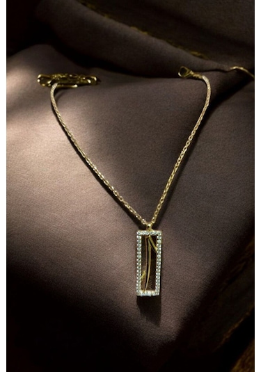 Modagümüşevi 925 Ayar Gümüş Elif Yazılı Kolye, Gümüş Kadın Kolye, Elif Kolye