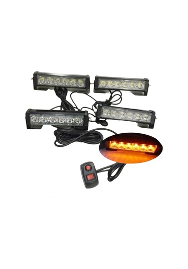 Space Space Power Ledli Çakar Lamba 4'Lü Sarı 12V Lapa194-1