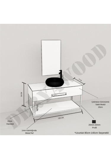 Deryawood  Wind Ahşap Banyo Rafı 40*100*76 Açık Ceviz Çok Renkli