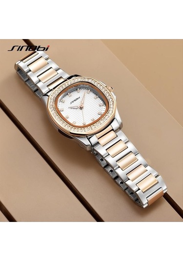 Novahub Sinobi Kadın Bilek Saati, Paslanmaz Çelik Rose Gold, Elmas Detay, Kuvars, 9887 Model Rose Gold