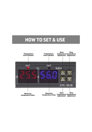 Supermarket1 Dijital Nem Ve Sıcaklık Kontrol - Otomatik -20 C/+80 C - Geniş Güç Aralığı