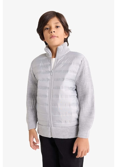 Defacto Erkek Çocuk Yarım Balıkçı Yaka Fermuarlı Triko Hırka C1765a825augr400 Gri