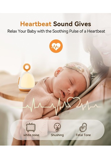 Dreamegg Beyaz Gürültü Makinesi - 8 Rahatlatıcı Ses - Turuncu