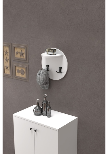 Askılık Duvar Elbise Askılığı Portmanto Üstü Beyaz Diğer