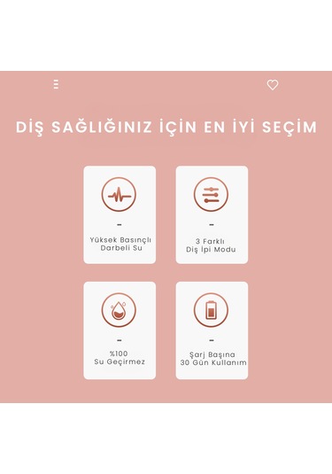 Enchen Mint 3 Pembe Pratik Kullanımlı Değiştirilebilir Başlıklı 3 Kademeli Şarjlı Ağız Duşu