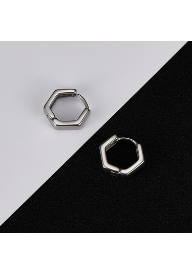 Flybuy Opk Ge936 1 Kişiselleştirilmiş Paslanmaz Çelik Geometrik Küpe, 16x14x4mm, 3g, Serin Stil, Paslanmaz Çelik Orta Boy