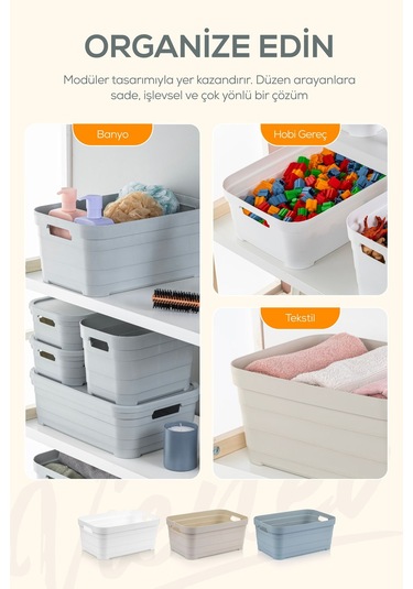 Vienev 6'lı 5 Litre Saklama Kutusu Mavi Mavi