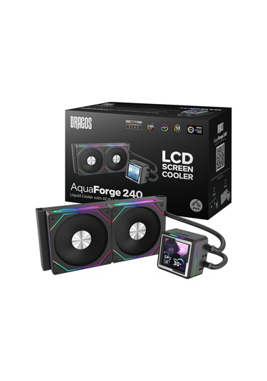 Aquaforge V2 240mm Siyah Argb Lcd Ekranlı İşlemci Sıvı Soğutucu-133817