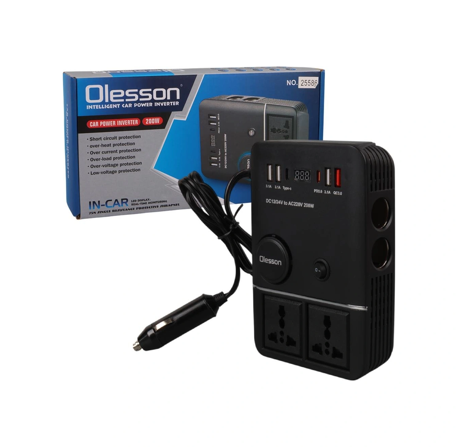 Olesson 1661 Dc 12-24v 200w Oto Araç Power İnverter