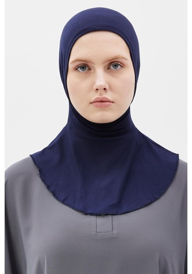 Kadın Tesettür Pratik Boyunluklu Hijab - Sporcu Bone Lacivert