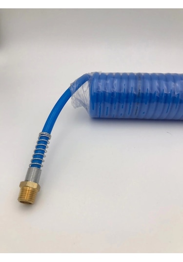 Poliüretan Spiral Hava Hortumu 5x8 7.5 Mt Rekorlu 1/4 Erkek Uçlu