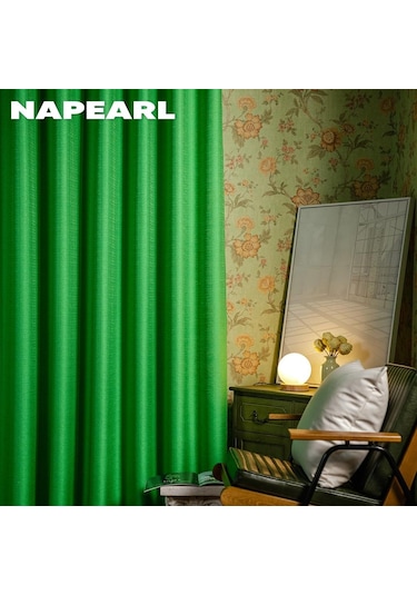 Yeşil 1 Adet Basit Tarzı Renkli Tül Çekme Pilili Bant Pencere Perdesi Nispeten Kalın Sırf Perde Oturma Odası Mutfak Perdesi Napearl W100cm X L250cm