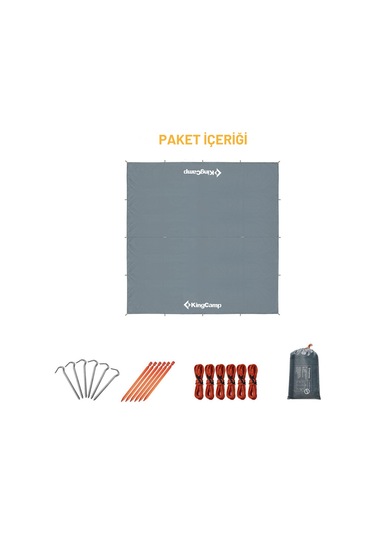 Kingcamp Rimini M Tarp-gölgelik Upf50+ I 300x300 Cm Grey Gri